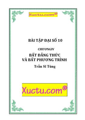 Ôn tập Đại số 10 - Chương IV Bất đẳng thức và bất phương trình